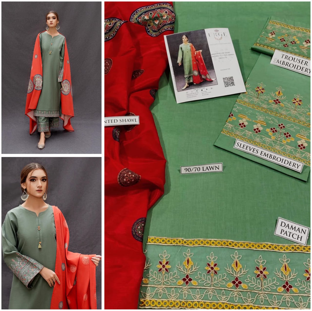 URGE PURE LAWN 3PC EMBROIDERED