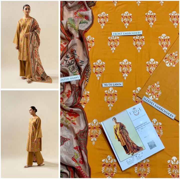URGE PURE LAWN 3PC EMBROIDERED