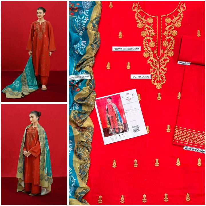 URGE PURE LAWN 3PC EMBROIDERED