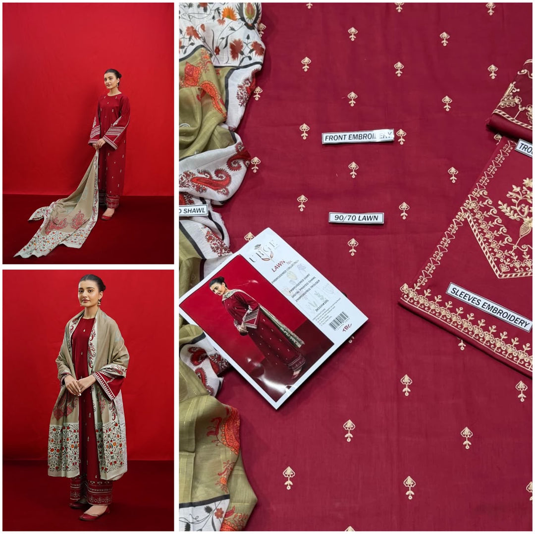 URGE PURE LAWN 3PC EMBROIDERED