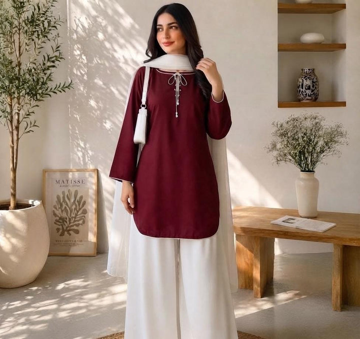 3-Piece Stitched Collection With FARSHI Shalwar