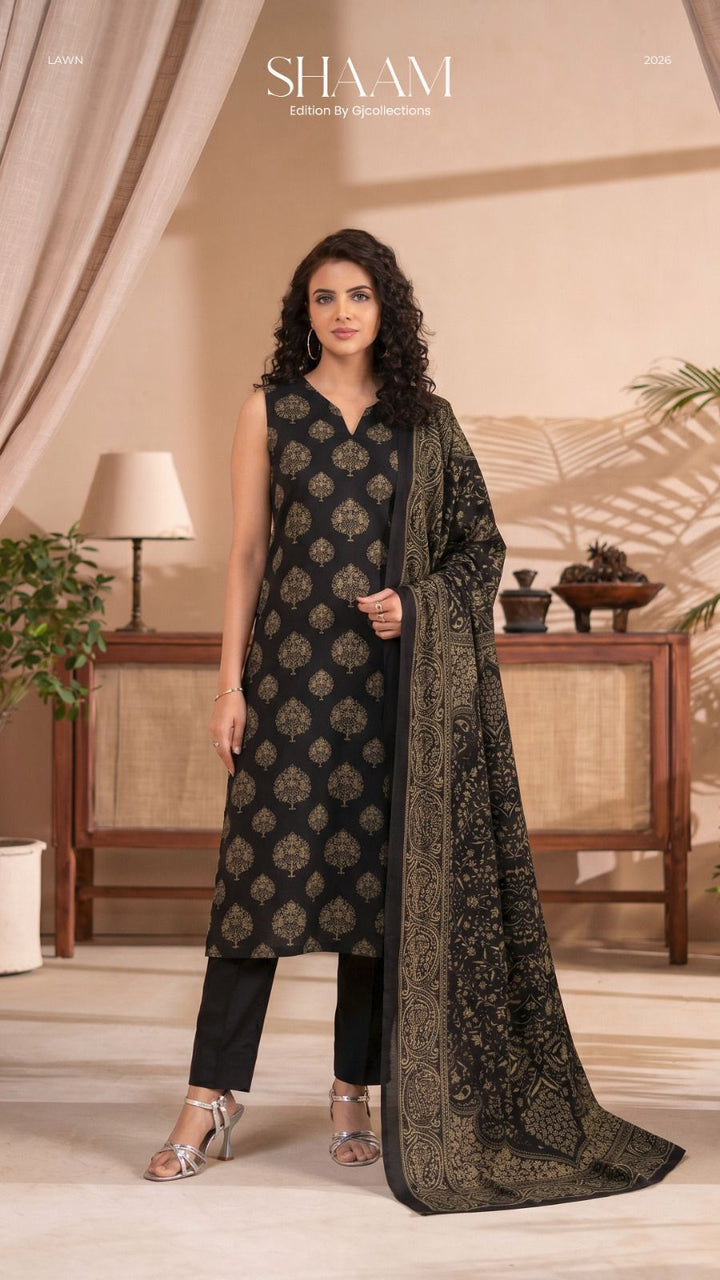 GJ FASHION `  Front Luxury Lawn