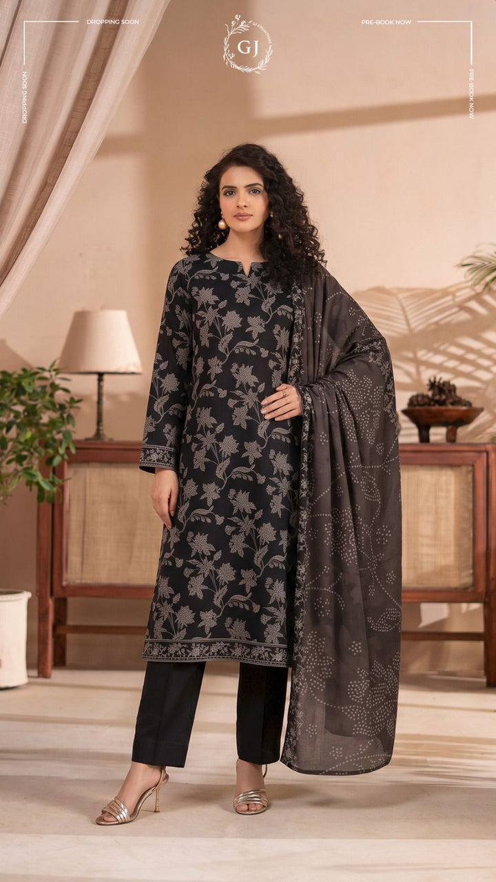 GJ FASHION `  Front Luxury Lawn