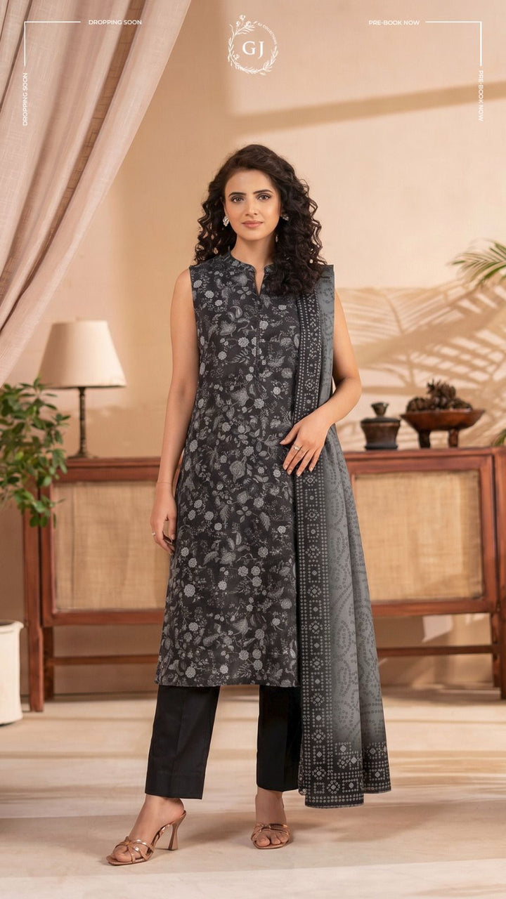 GJ FASHION `  Front Luxury Lawn