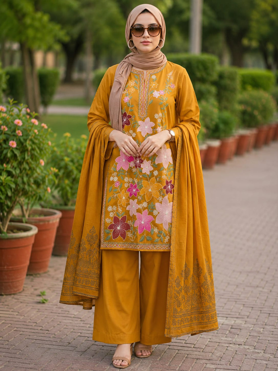 Bareeza  Emb doria lawn shirt